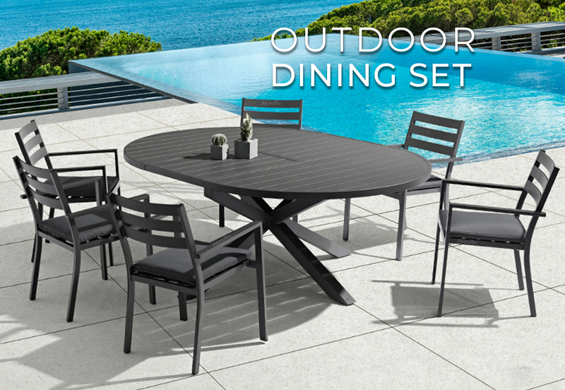 AlunoTec Luxury Al Fresco Dining Sets Elevate Outdoor Meals Patio Furniture Outdoor Dining Sets