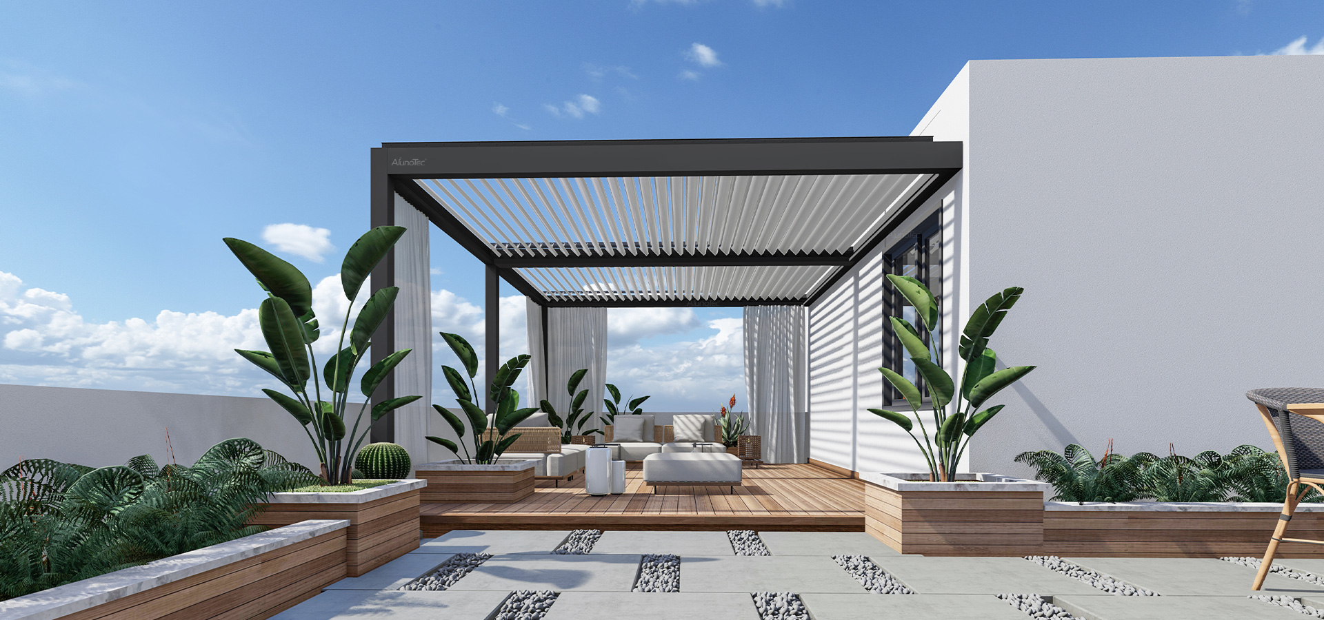 outdoor structure louvered pergola