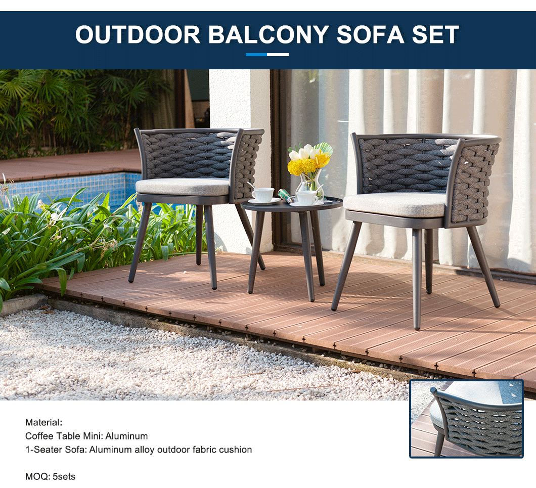 Extruded Aluminium Patio Outdoor Furniture Set with Coffee Table