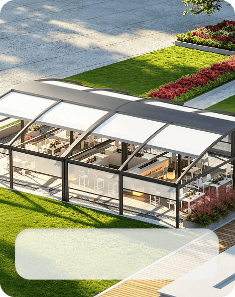 Pvc roof with Side Screen