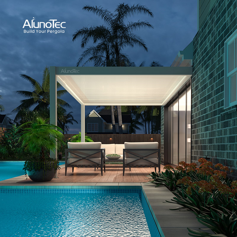 AlunoTec Pergola Manufacturers Opening Roofs Sun Louver Aluminum Awning