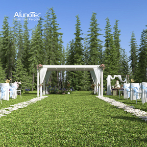 AlunoTec Heavy Duty Louver Roof Lightning Protection Bioclimatic Patio Builders Wedding Pergola with CE Certificated Motor