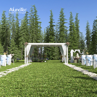 AlunoTec Heavy Duty Louver Roof Lightning Protection Bioclimatic Patio Builders Wedding Pergola with CE Certificated Motor