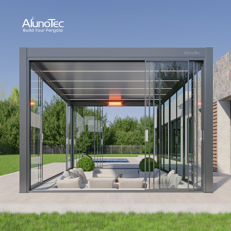 AlunoTec Pergo-Eco Weatherproof Patio Attaches Home Outdoor Dining Area Aluminum Pergolas for Sale