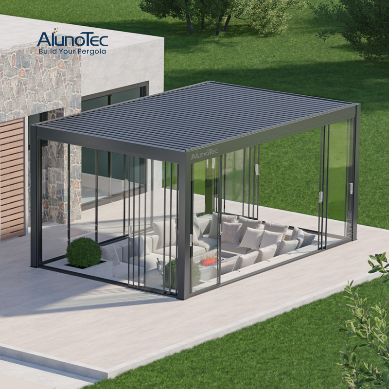 AlunoTec Pergo-Eco Weatherproof Patio Attaches Home Outdoor Dining Area Aluminum Pergolas for Sale