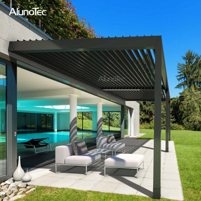 Large Electric Roof Pergola 3x3 Waterproof Garden Aluminium Gazebo Outdoor With Led