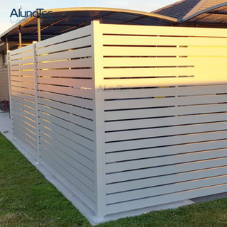 AlunoTec Outdoor Vertical Fences Slat Privacy Screen Panel Horizontal Aluminum Fence Garden Fencing