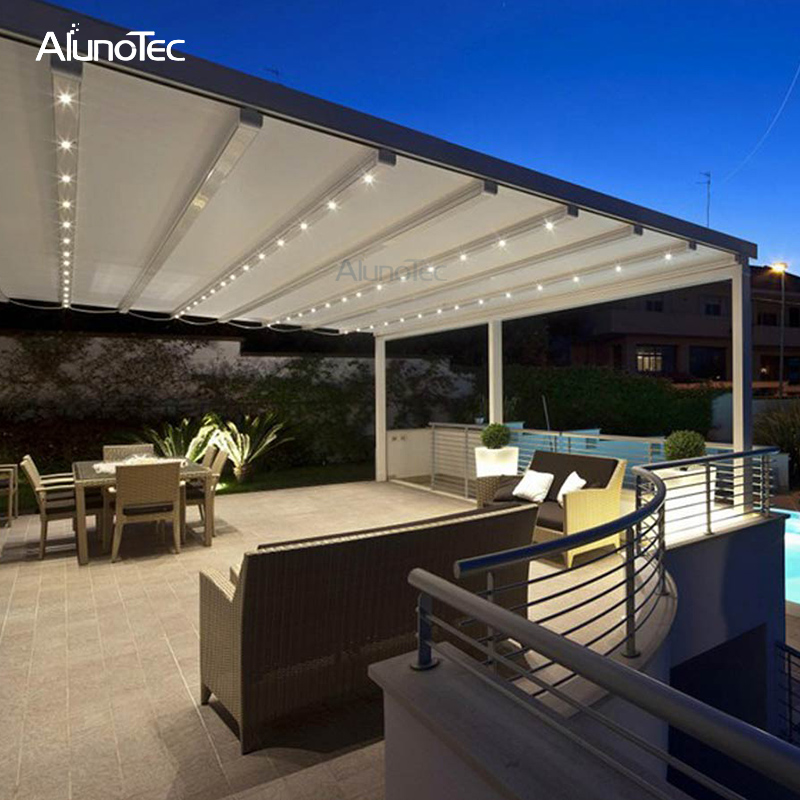 Electric Awning Aluminum Pergola PVC Retractable Roof With ...