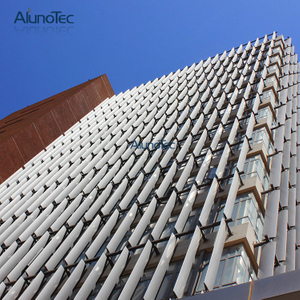 AlunoTec Decorative Vertical Aluminium Aerofoil Sun Louvre Outdoor Blinds Aluminum Shutter for Building Facade