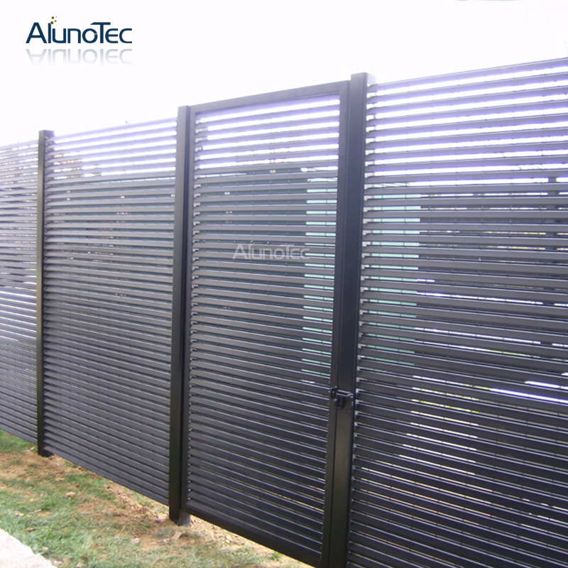 Garden Horizontal Fencing Panels Profile Aluminum Slat Fence