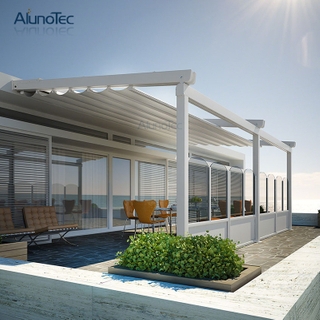 Waterproof PVC Retractable Awning Pergola Systems 