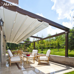 Aluminum Retractable Awning PVC Pergola Sunshading Cover