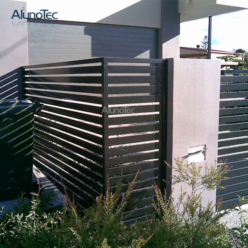 AlunoTec Outdoor Windproof Aluminium Balcony Security Vertical Louver Fence Panels Profile Slat Fence