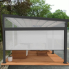 AlunoTec Outdoor Awning Metal Gazebo Aluminum Awning with Led Lights