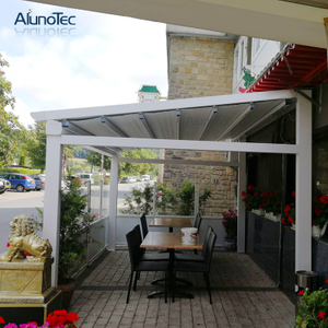 Large Adjustable Awning Retractable Roof House With Led Lights