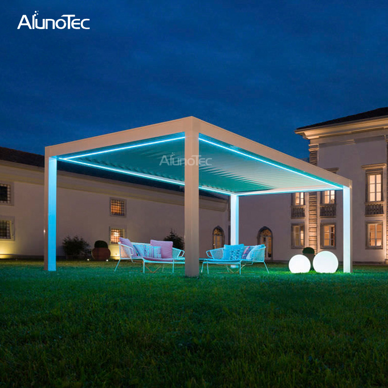 Outdoor Patio Adjustable Louver Roof, Outdoor Lights For Pergola
