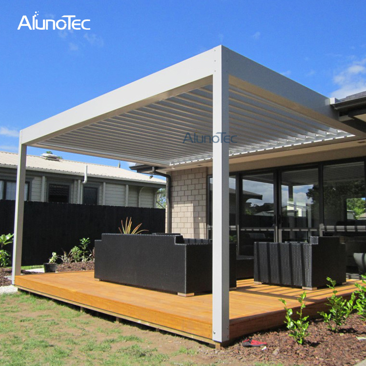 Modern Design Outdoor Fence Panels Waterproof Aluminum Pergola Motorized Canopy With Screens 