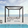 Free Standing Gazebo Outdoor Patio Roof Cover Modern Aluminum Pergola With Manual Crank
