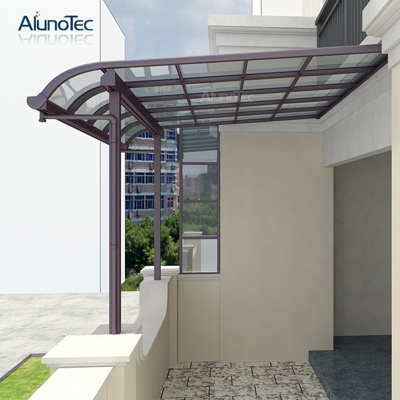 AlunoTec Wholesale Diy R Patio Cover Windows Polycarbonate Terrace Awning Waterproof Aluminium Canopy Roof