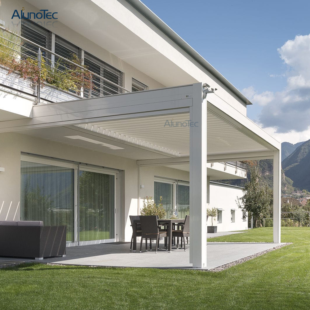 Modern Outdoor Bioclimatic Pergolas Aluminum Roof Louver Automatic Metal Pergola