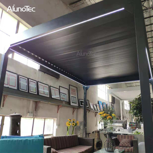 Garden Gazebo Rainproof Manual Louver Roof Pergola Aluminium For Outdoor Restaurant