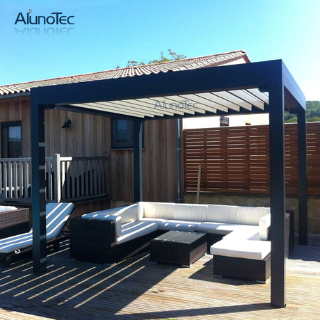 Modern Outdoor Bioclimatic Pergolas Aluminum Roof Louver Automatic Metal Pergola