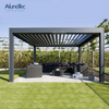 Customized Pavilion Louvered Pergola Cover Electric Waterproof Aluminium Gazebo