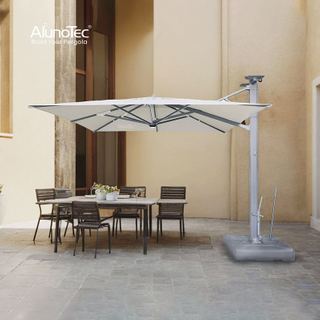 AlunoTec 3x3m Electric Manual Control Integrated Solar-powered Umbrella with Tri-colour Adjustable Light