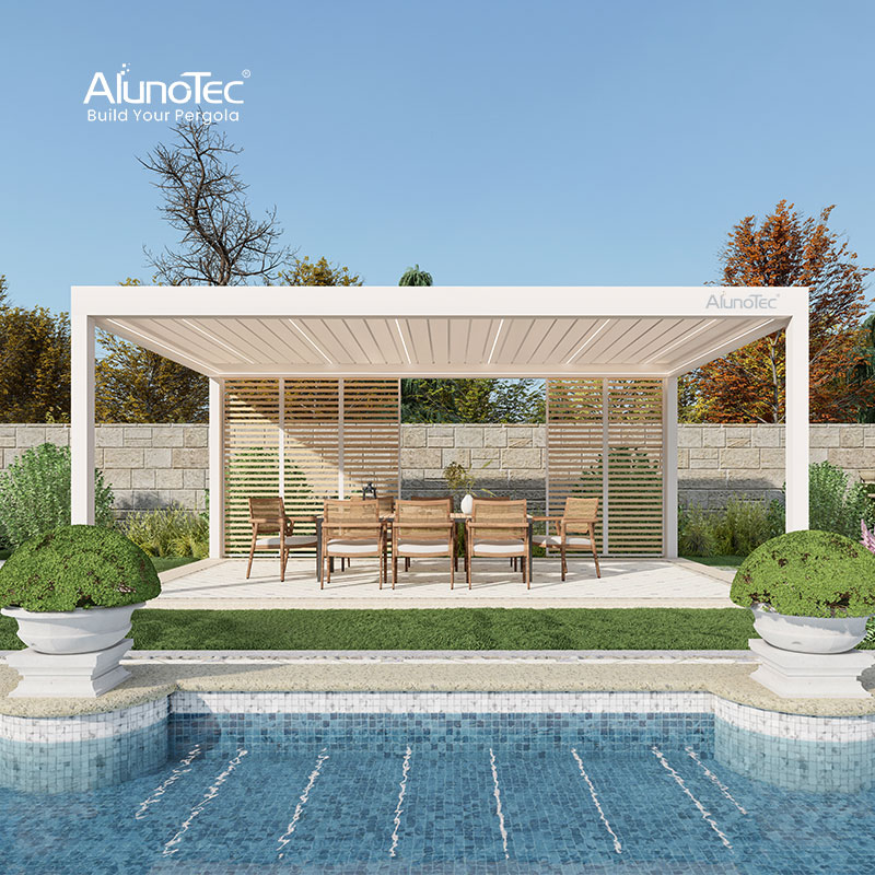 AlunoTec 4.5x7m 5x6m 5x8m Custom Size Gery White Free Standing Pergola Prices