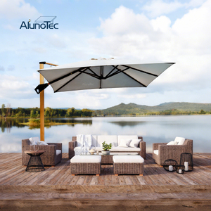 AlunoTec New Square 2.5x2.5m 3x3m Outdoor Patio Roman Cantilever 360° Rotation Garden Umbrella