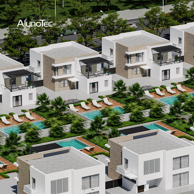 AlunoTec Electric Wall Mounted Pergola with Motorized Louvers