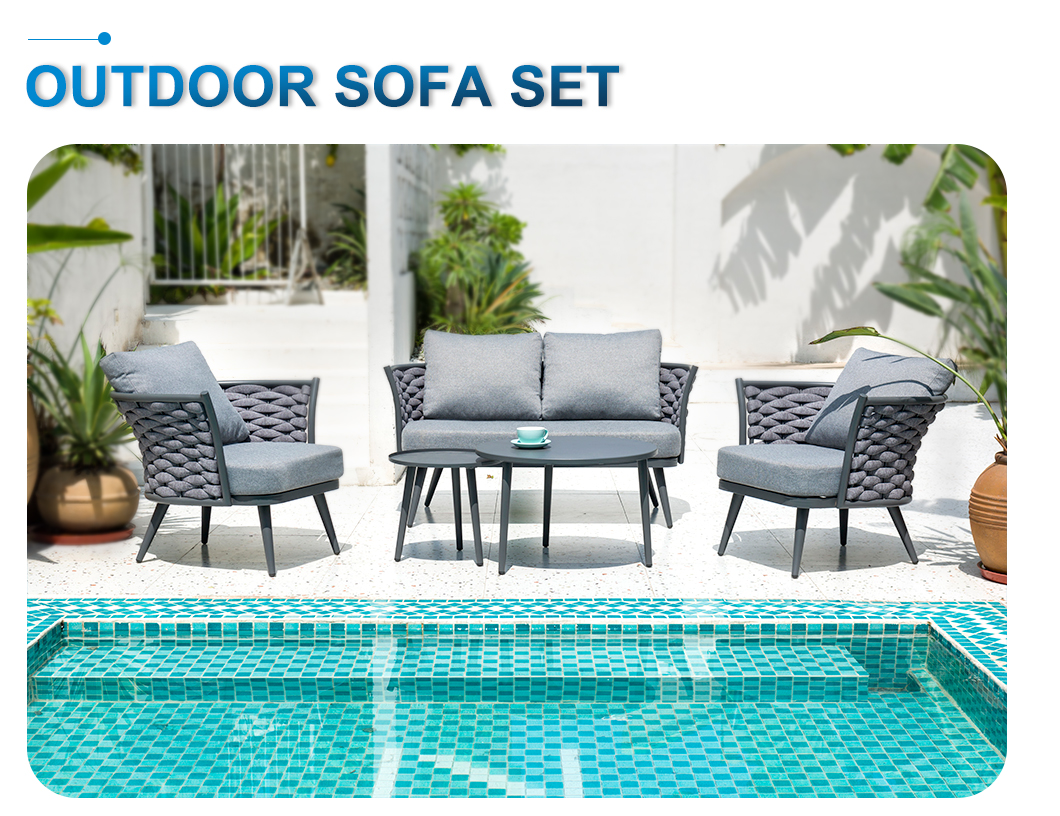 Modern Outdoor Patio Furniture Garden Sofa Sets with Coffee Table (1)