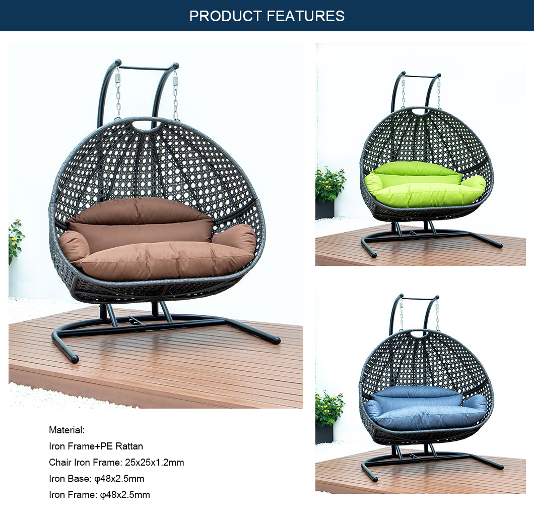 Patio Swings Outdoor Furniture Swing Chair Egg Hanging Swing Chairs Garden Hammock (3)