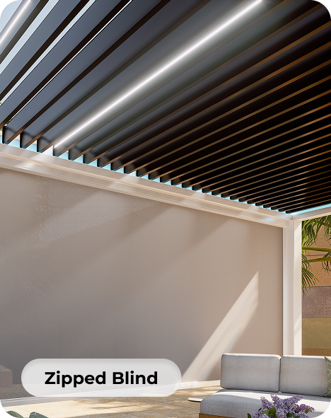 Pergola with zip screen