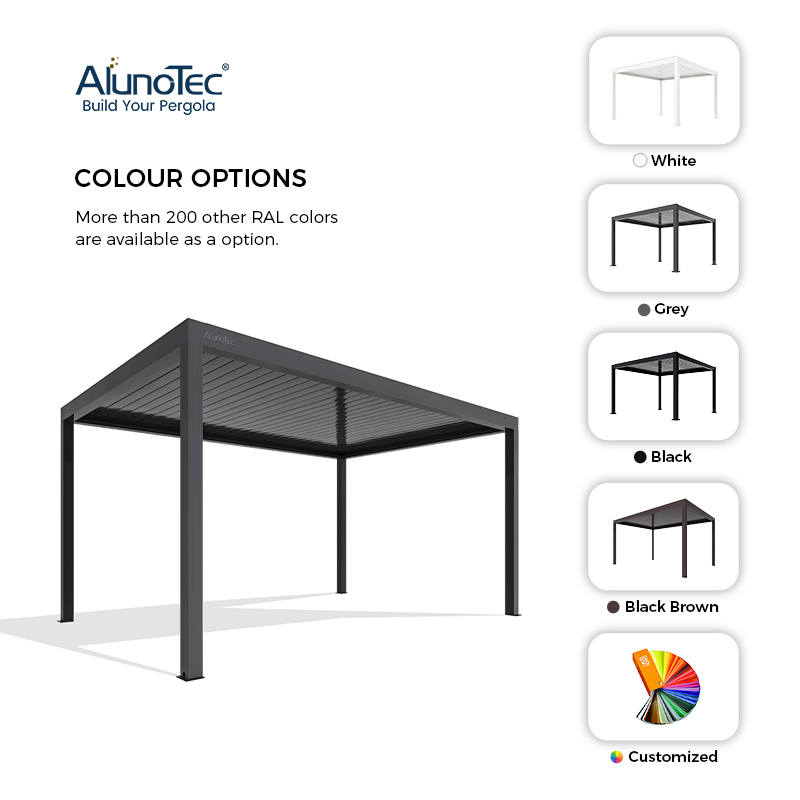 AlunoTec 6X7m 4 Posts Premium Patio Garden Weather Proof Custom Size Gery Freestanding Pergola 