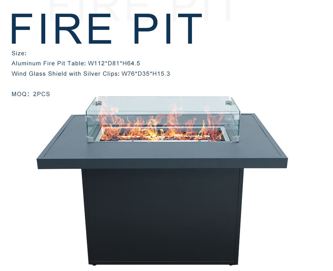 All Aluminum Outdoor Patio Gas Fire Pit Table 55000 BTU (1)