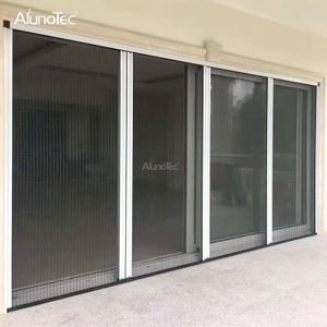 Factory Price Customized Folding Mesh Trackless Sliding Aluminum Screen Shutters Door For Pavilion