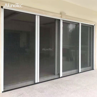 Factory Price Customized Folding Mesh Trackless Sliding Aluminum Screen Shutters Door For Pavilion