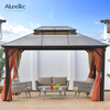 Aluminium Outdoor 4 X 3m Polycarbonate Gazebo With Side Curtain