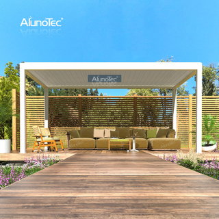 AlunoTec Morden Design Opening Pool Roof System Gazebo Aluminum Automatic Pergola For Backyard
