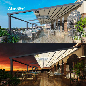 AlunoTec Backyard Motorised Retractable Roof Outdoor Awnings Patio Sun Shade Awning Deck Garden Canopy for Price