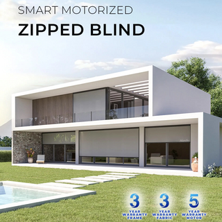 AlunoTec Fire-Retardant FabricHeavy Duty Windproof Zip Screen Wind Rated Patio Blinds Hurricane Grade Zipped Bilnds