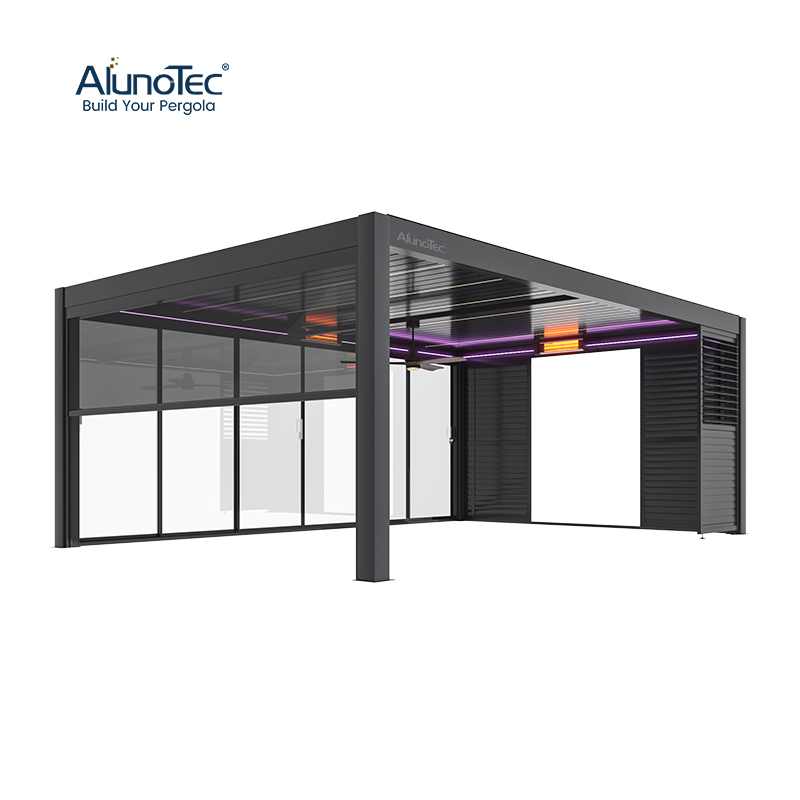 AlunoTec Grey Pergola Design Outdoor Living Structures Covered Gazebo for Sale
