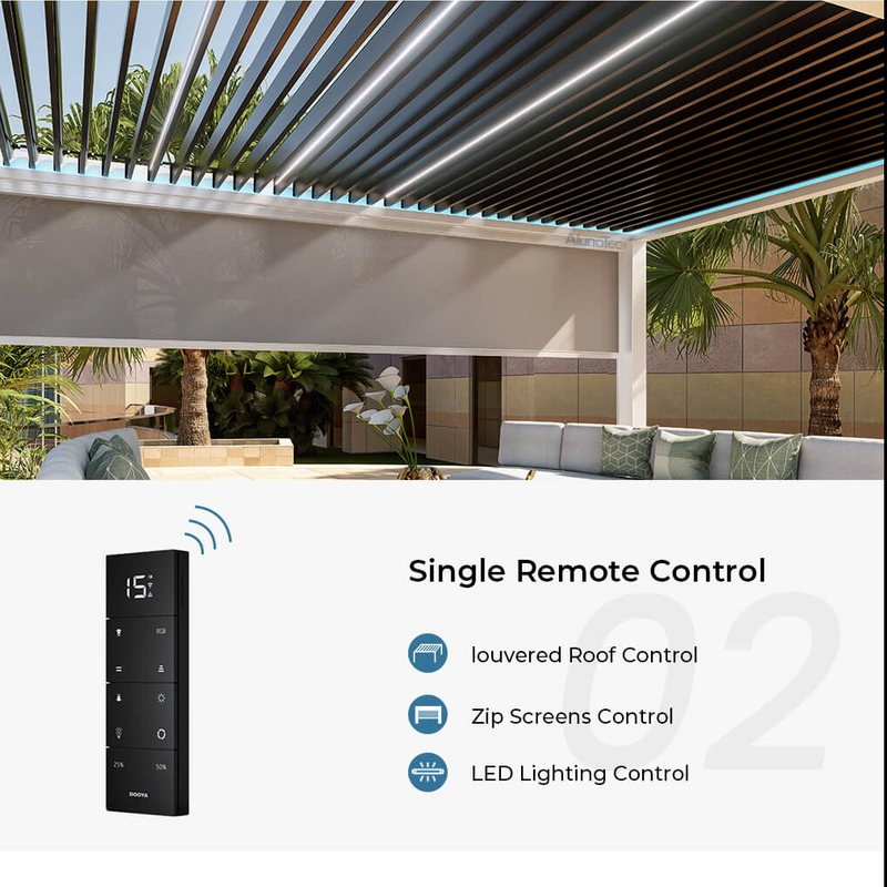 AlunoTec Heavy Duty 4.5x7m Large-Span Freestanding Murale Aluminum Louvered Pergola