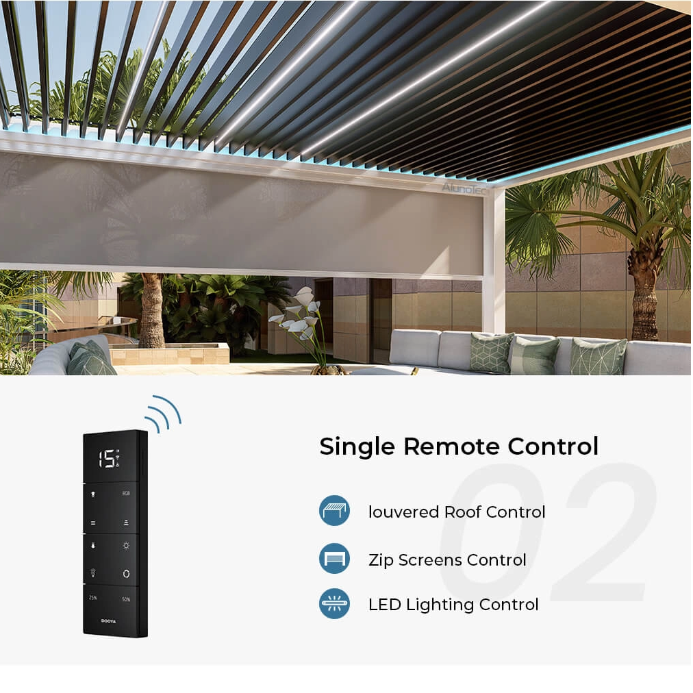 AlunoTec Heavy Duty 4.5x7m Large-Span Freestanding Murale Aluminum Louvered Pergola