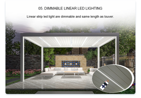 Direct Factory Sun Louver Standard 3x3/3x4 Retractable Pergola