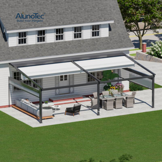  AlunoTec Heavy-Duty Aluminum Retractable Awning PVC Pergola Sunshading Cover