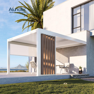 AlunoTec Aluminum Aluminium Pergola Attached Louvered Roof