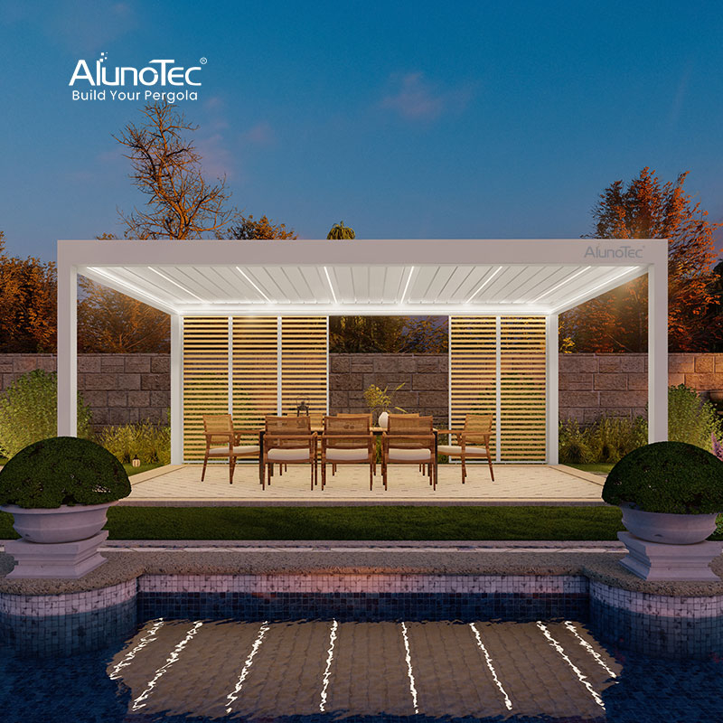 AlunoTec 4.5x7m 5x6m 5x8m Custom Size Gery White Free Standing Pergola Prices