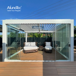 Modern DIY Waterproof Louvre Roof Bioclimatic Gazebo Outdoor Vergola Commercial Heavy-duty Greenhouse